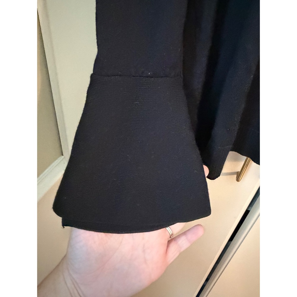 Rafaella Black Open Front Grommet Bell Sleeve Cardigan Sweater XL - Picture 5 of 8
